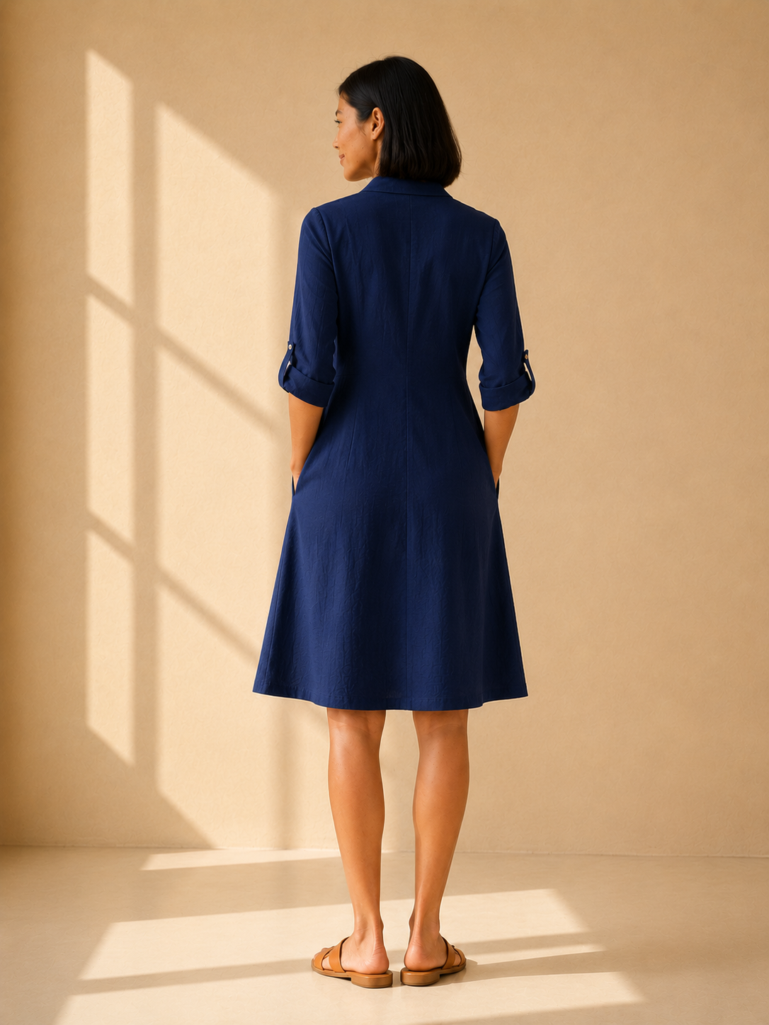 Pintuck Mini Dress